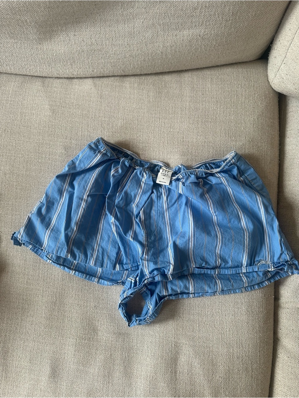 GAP x DOEN Light Blue Striped Women's Athletic Shorts